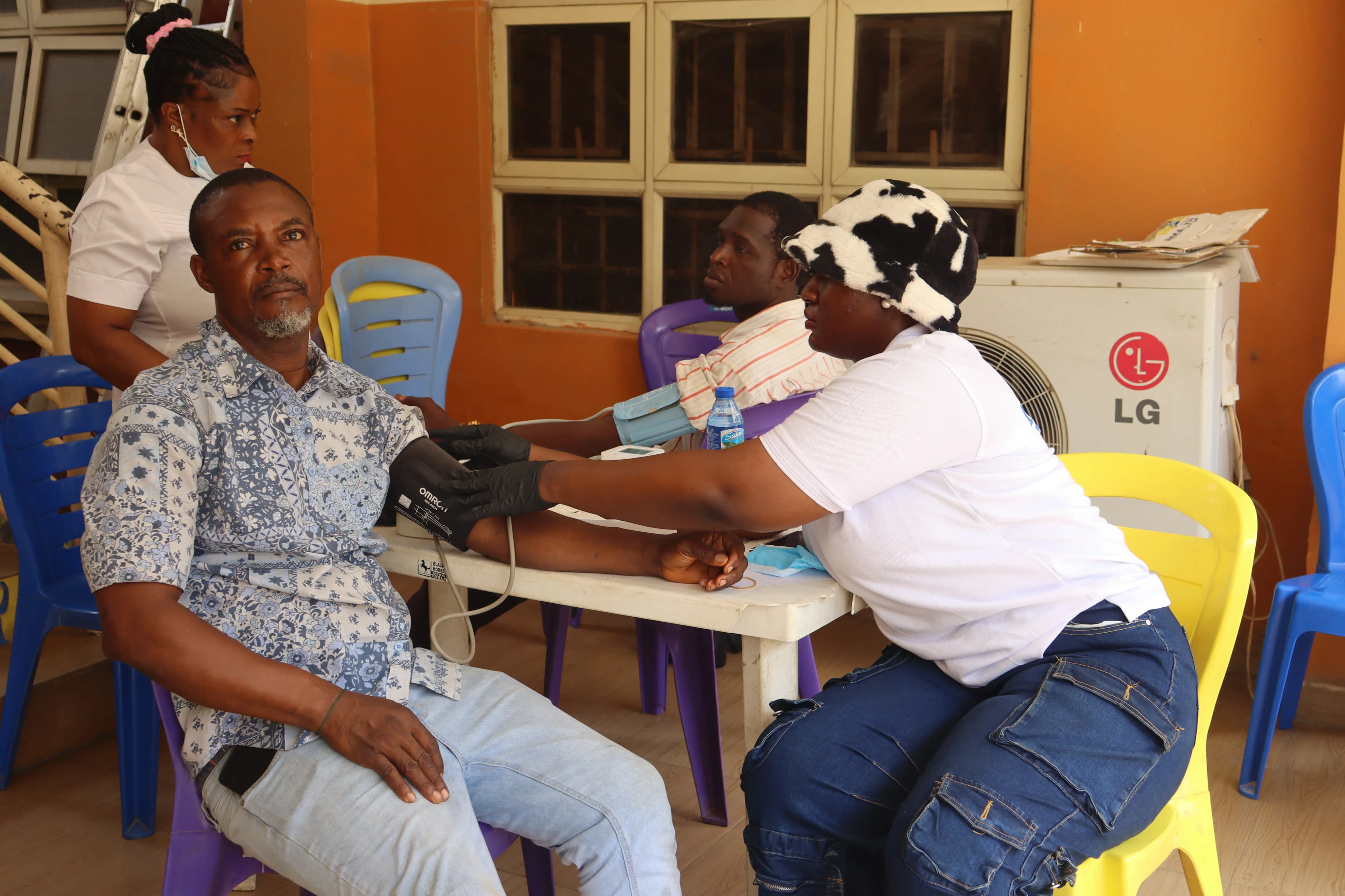 Community members gathering for a medical outreach programme